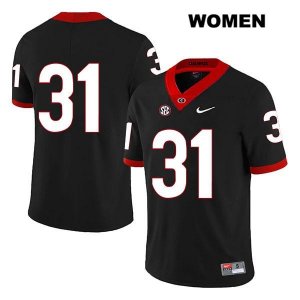 Women's Georgia Bulldogs NCAA #31 Reid Tulowitzky Nike Stitched Black Legend Authentic No Name College Football Jersey TXE3554ID
